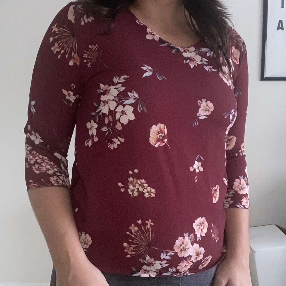 Floral 3/4 sleeve blouse